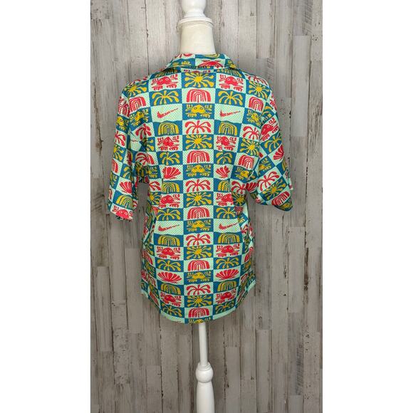 Nike Mesh Button-Up Hawaiian Resort Camp Shirt Men's Small DRI-FIT - Picture 8 of 10